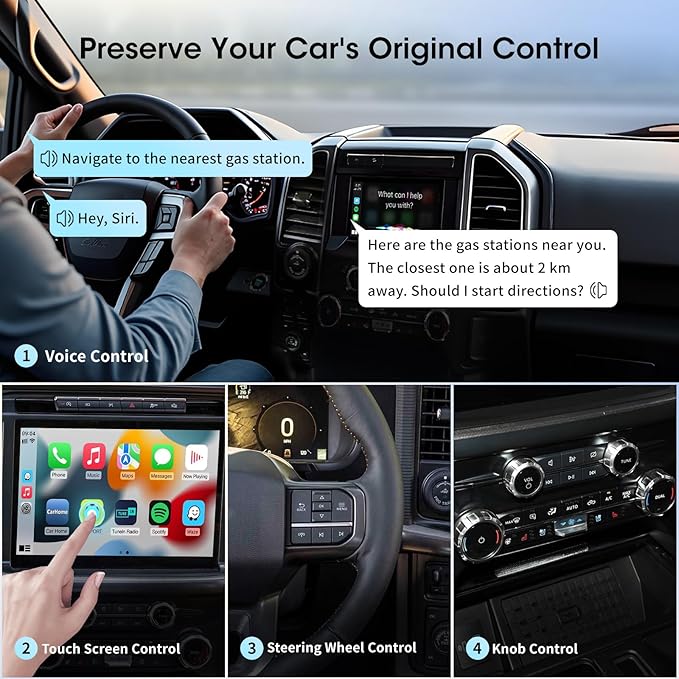 Wireless Carplay Adapter for iPhone, Convert Wired to Apple Carplay Wireless Adapter, Mini Size, Plug and Play, Connection Stable No Delay Car Play for Cadillac Specific Models