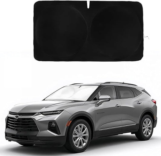 Windshield Sun Shade -Certified 99.87% UVB & 99.02% UVA Car Sun Shade. Award Winning Sunshade - Patented Technology | Compatible for Chevrolet Blazer (2019-2026) | Car Shades by Kinder Fluff