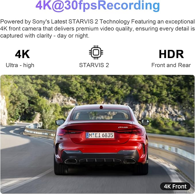 Front 4K HDR Dash Cam STARVIS 2 IMX678, Custom Fit for Subaru Crosstrek 2024 2025 2026(Model B), Base Limited Premium Sport Wilderness etc, 5GHz WiFi, GPS, 64GB Card