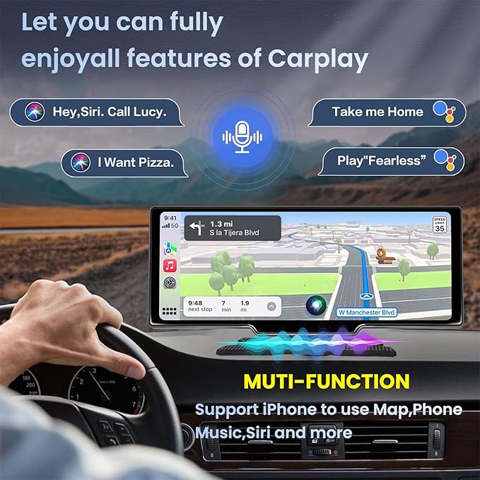 Wireless Carplay Mirror Link Adapter for Apple 3 in 1 Bluetooth Mirroring iOS Phone to Car Screen Adapter 2026 Wired to Wireless Portable USB Car Play Screen Connector for iPhone to Watch Movies