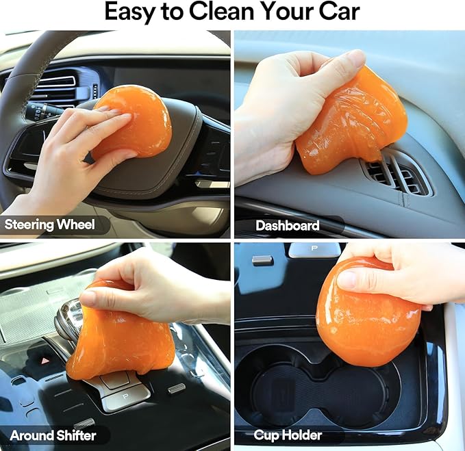 PULIDIKI Car Cleaning Gel Yellow and Car Cleaning Putty Orange Bundle