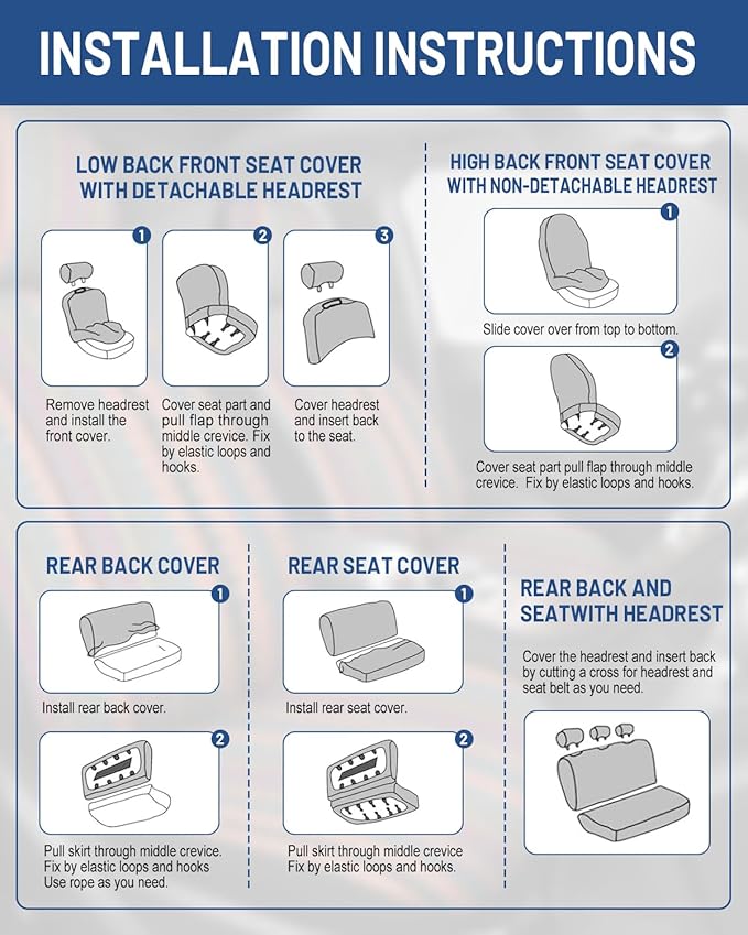 Baja Saddle Blanket Car Seat Covers Full Set with Seat Belt Pads and Steering Wheel Cover, Washable Breathable Striped Woven Cloth Seat Covers for Cars, SUV, Truck(Blue,Large)