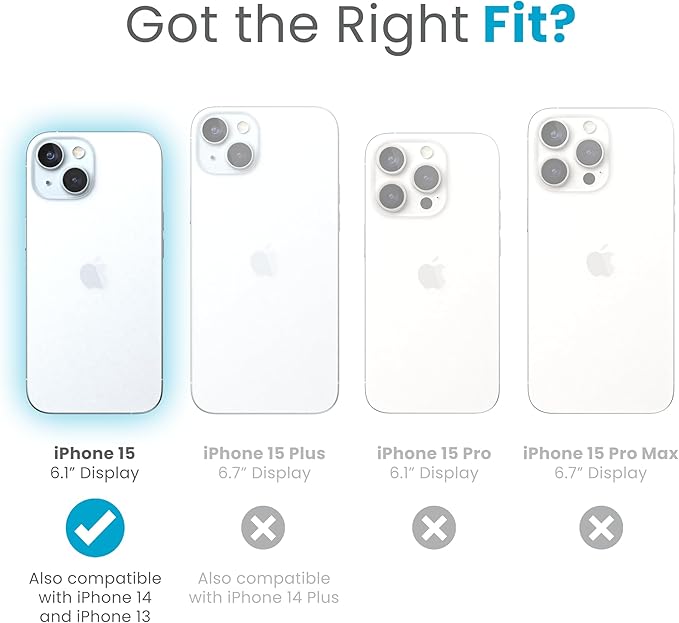Speck iPhone 15 Case - Drop Protection, Grip - for iPhone 15, iPhone 14, iPhone 13 - Scratch Resistant, Soft Touch 6.1 Inch Phone Case - Presidio2 Grip Coastal Blue/Dust Grey/White