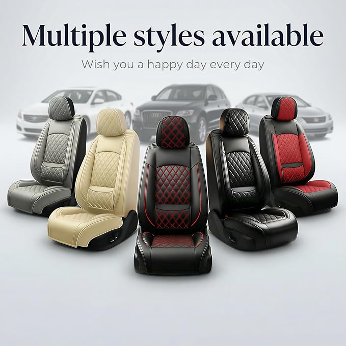 Fit for Santa Cruz Seat Covers Compatible with Hyundai Santa Cruz 2022-2026 - Waterproof Breathable Leather Automotive Seat Cushions Protector,Airbag Compatible,Only 2 front seat covers(Black)