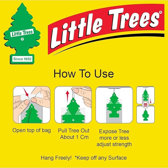 LITTLE TREES Car Air Freshener | Hanging Paper Tree for Home or Car | Coconut | 24 Pack
