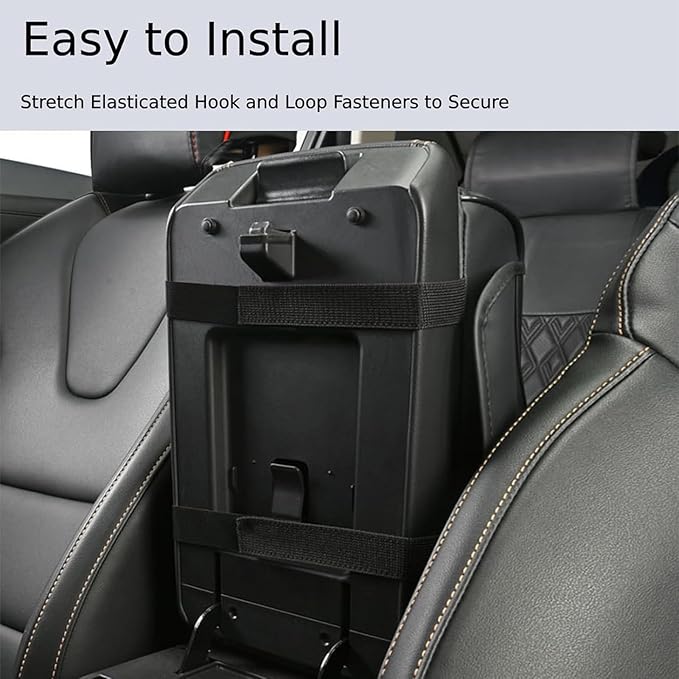 Car Center Console Cover for Hyundai Tucson 2021-2024, Leather Armrest Cushion Protector Pad with Tissue Box Holder Storage Pockets Cup Holder Phone Slot, B/Black-red