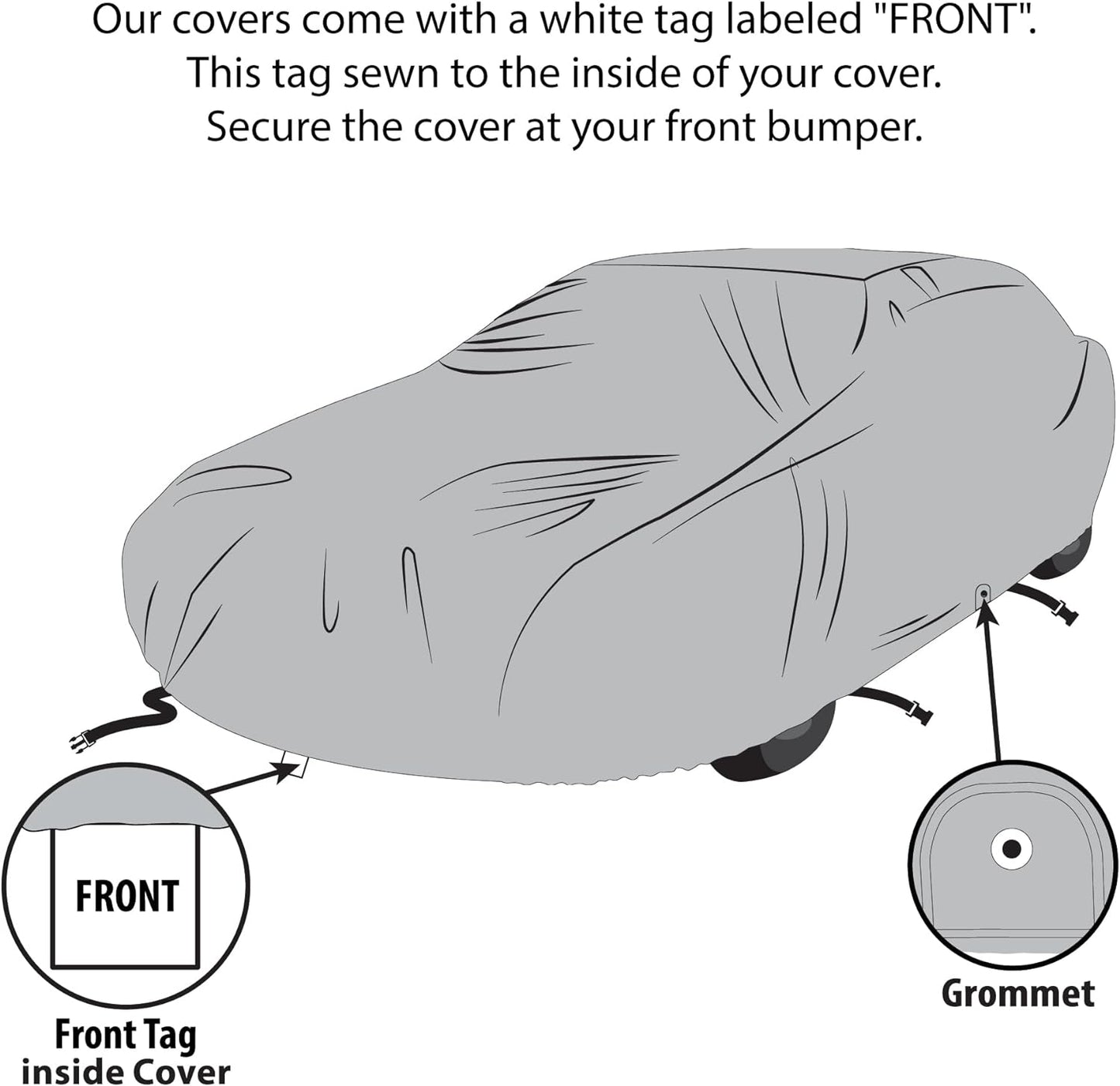 5 Layer Car Cover for Cadillac STS 2005-2011 Sedan 4-Door Semi Custom Fit Scratch Protection Windproof Snow-Proof Dust-Proof Full Coverage
