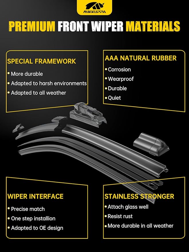 MIKKUPPA 26"+22"+13"+11"Windshield Wiper Blades - Replacement for 2011-2023 Ford Explorer - All Season Wiper Blades, (Pack of 4)