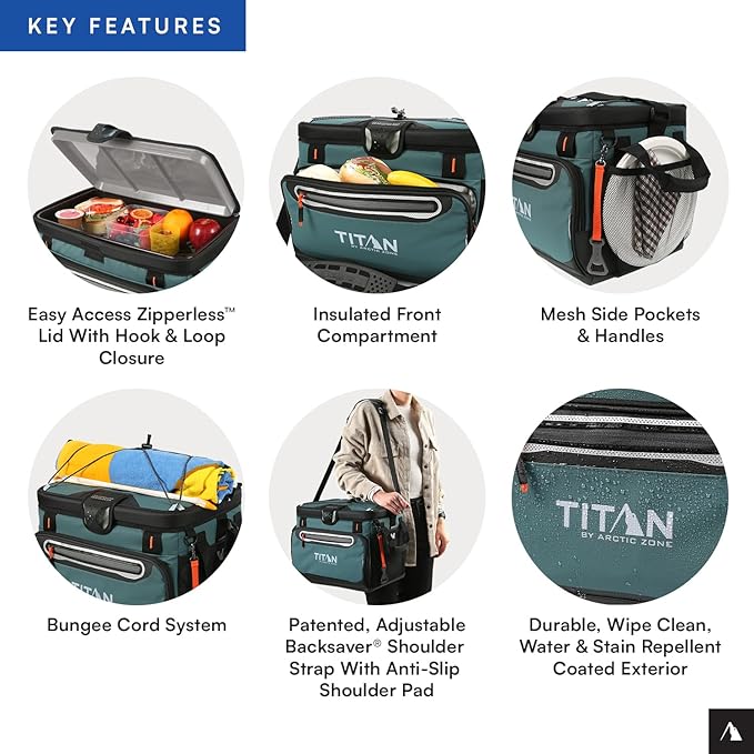 Titan by Arctic Zone Deep Freeze Cooler - Zipperless Hardbody Cooler - Deep Freeze Insulation, HardBody Liner, and SmartShelf