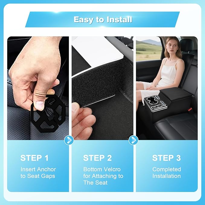 Center Console, Universal Front Bench Seat Consoles,Truck Seat Organizer and Storage,Center Console for Truck & Minivan & Car& SUV Cab Front Seat Bench Seat Storage Box （7-Color Mood Lighting）