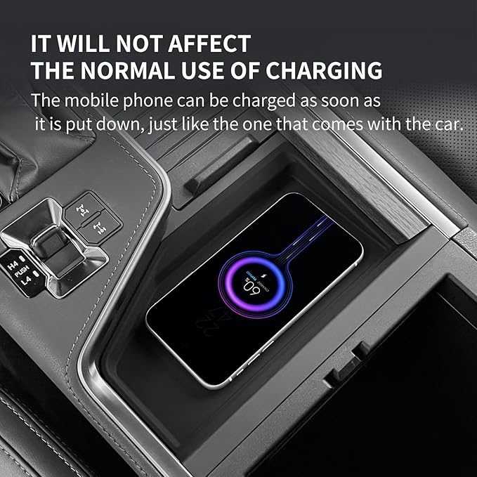 smabee Center Console Wireless Charging Protective Mat for 2024 2025 2026 Lexus GX 550 GX550 Accessories Silicone Protection Pad Center Console Liner Interior Black