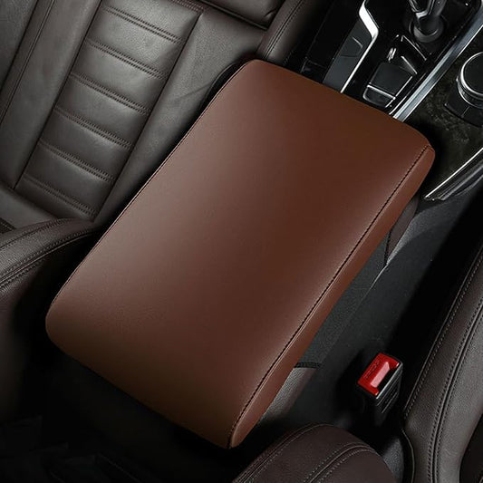 Car Armrest Cover Pad for Lexus LS LS400 LS430 LS460 LS500 LS500h LS600h Premium Leather Center Console Armrest Cushion Pad Anti-Scratch Waterproof Auto Interior Accessories Light Brown
