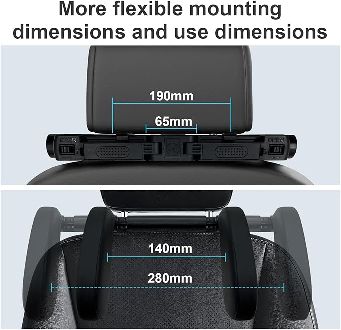 Car Headrest Pillow,Head, Neck Support Pillow,U Shaped Car Sleeping Pillow,180° Adjustable,Improve Head and Neck Posture and Adjust Sleep Position,Suitable for Kids and Adults (Grey)