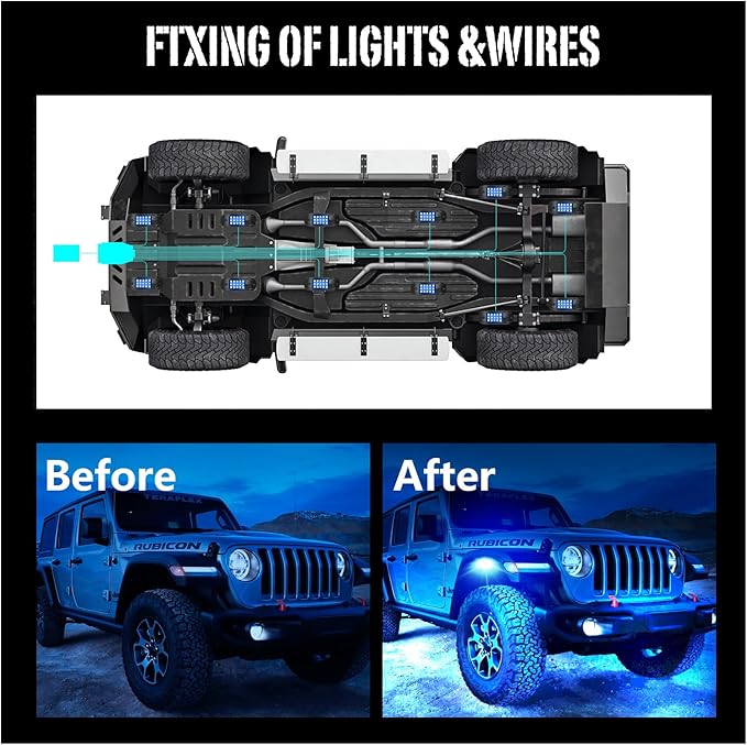 SHINIGHT Led Rock Lights for Trucks,12 Pods Lights for Jeep Brightness Truck underglow kit Exterior with App Control Flashing Music Mode RGB Lighting for UTV SUV ATV RZR Truck Accessories