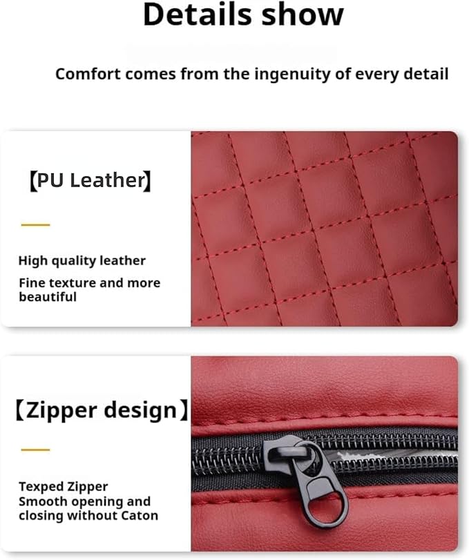 Center Console Cover Arm Rest Cover Cushion Leather Car Armrest Box Pad with Pocket and Tissue Box Auto Armrest Cover for Sedan Vehicle (Beige)