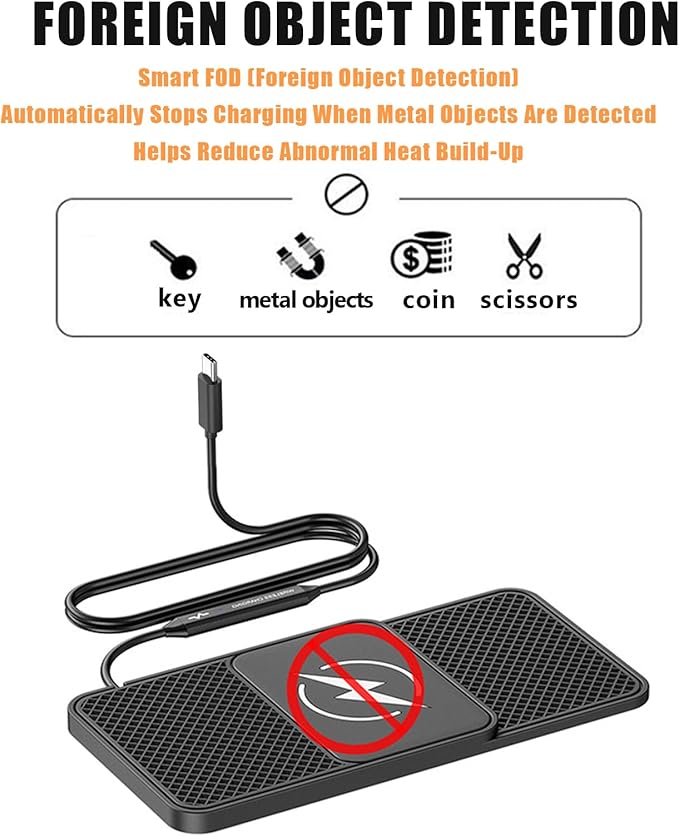 Wireless Car Phone Charger for Lexus GX460 (2010–2023), Type C/USB 20W Fast Charging Pad, Non-Slip Charging Station for Travel Home Office Desk, Lightweight,Type-C
