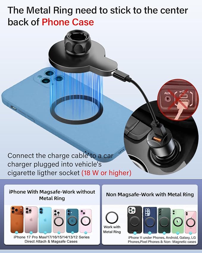 PZK Car Phone Mount for 2020-2025 2026 Toyota Highlander L/LE/Hybrid XLE/Nightshade Accessories 8-inch Screen Magnetic 15W Fast Wireless Charger Cell Phone Holder Not Affect Vent (Not fit 12.3 inch)