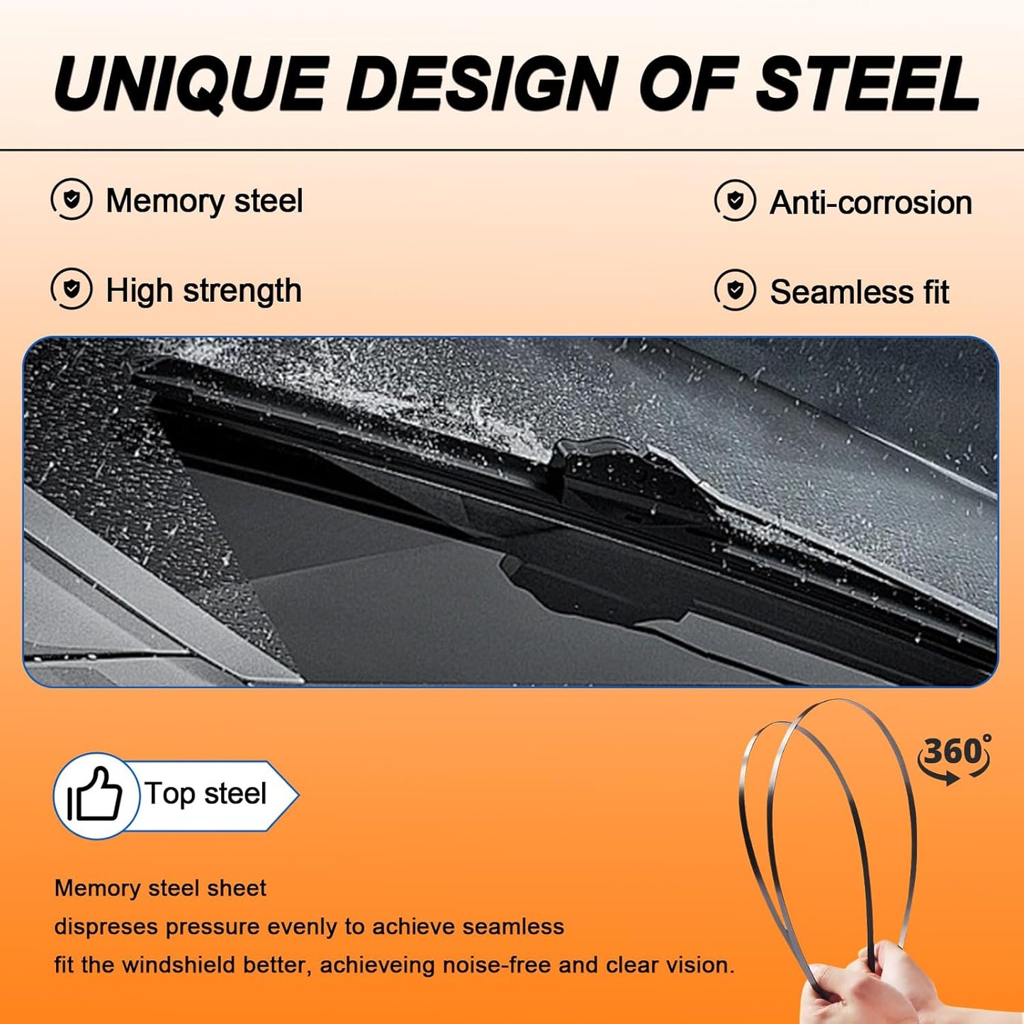 HULADAED® 26''+24''+14'' Windshield Wipers Replacement for Honda Pilot 2022-2016,Silicone Front Rear Wiper blades for MY Car-All Weather & Quiet(3 PACK)