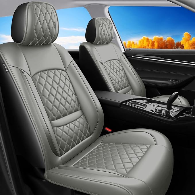 Fit for Venue Seat Covers Compatible with Hyundai Venue 2020-2026 - Waterproof Breathable Leather Automotive Seat Cushions Protector,Only 2 Front seat Covers(Gray)