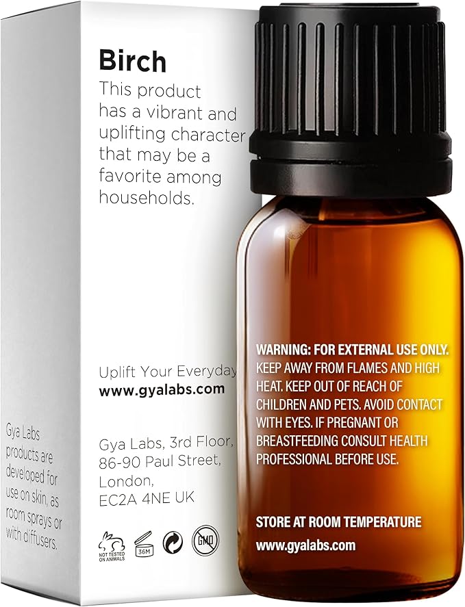 100% Pure Birch Essential Oil - 0.34 Fl Oz - Birch Oil for Hair, Skin, Diffuser, Aromatherapy & DIY Candle Making Scent