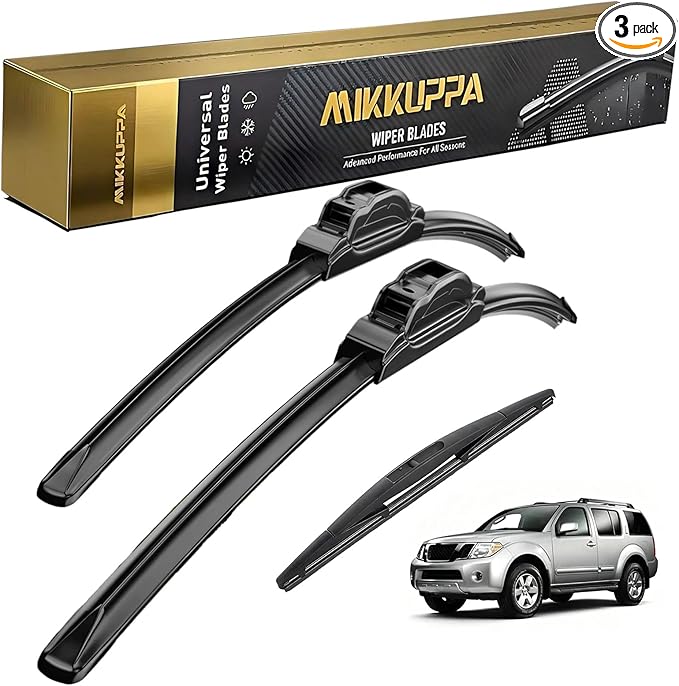 MIKKUPPA 24"+18"+12" Windshield Wiper Blades Replacement for 2005-2012 Nissan Pathfinder, 2005-2015 Nissan Xterra, Front & Rear Wiper Blades Set, Durable Stable Quiet All Season (Pack of 3)
