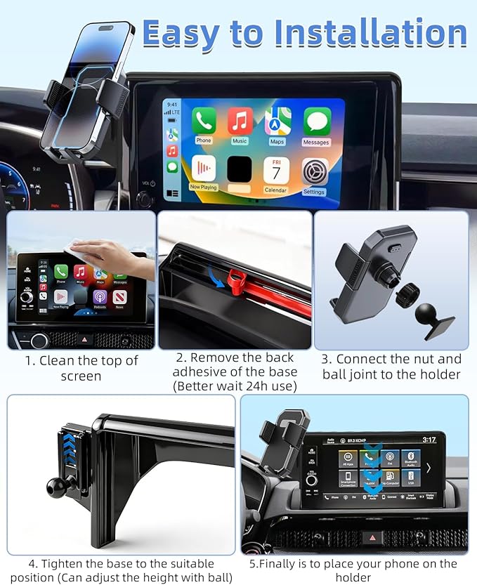 PZK Car Phone Mount for 2022-2025 2026 Chevy Chevrolet Silverado 1500/GMC Sierra 1500 LT/RST/ZR2/LTZ/LT Trail Boss/High Country Accessories 13.4-Inch Screen Auto Lock Chevy Phone Holder 360° Rotation