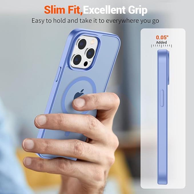 SUPFINE Magnetic for iPhone 12 Pro Max Case (Compatible with MagSafe) (Military Grade Drop Protection) Slim Translucent Matte Shockproof with Anti-Fingerprint Phone Case,Blue Purple