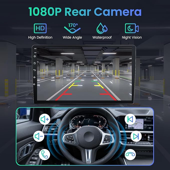 Car Radio for Honda Civic 2016-2021: 4Core 64G ROM 9 Inch Touchscreen Stereo Head Unit with Wireless CarPlay Android Auto Mirror Link GPS Bluetooth FM SWC Navigation WiFi, Free Camera