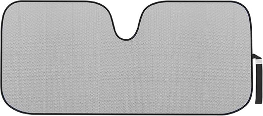 Motor Trend Gray Accordion Folding Car Windshield Sun Shade - Blackout Sun Visor for Car Windshield - Foldable Jumbo Sunshade and Front Window Truck Sun Screen for UV Sun Protection - 66 x 27
