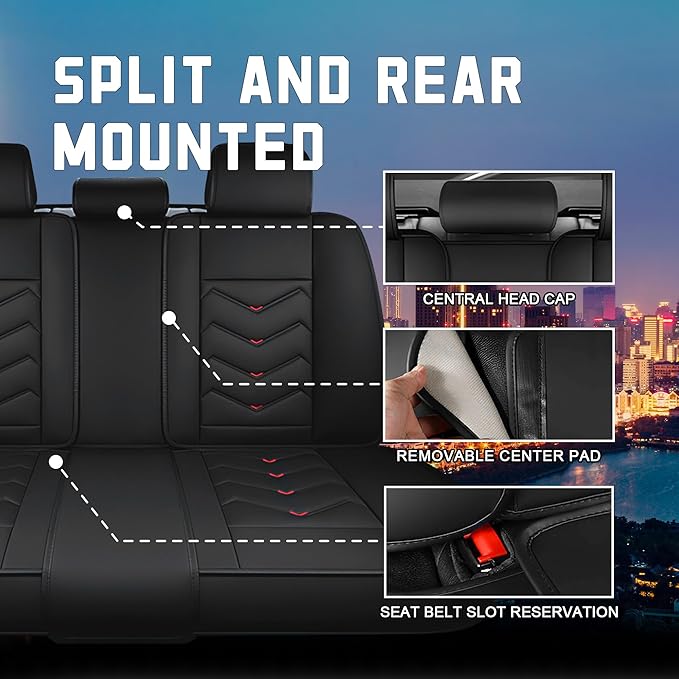 CTDS Car Seat Covers for Chevy Malibu 2000-2026, Stylish Sport Seat Cover, Premium Nappa Leather Car Seat Cover. Automobile Seat Covers Sets.(Luxury 5 Seats/Black)