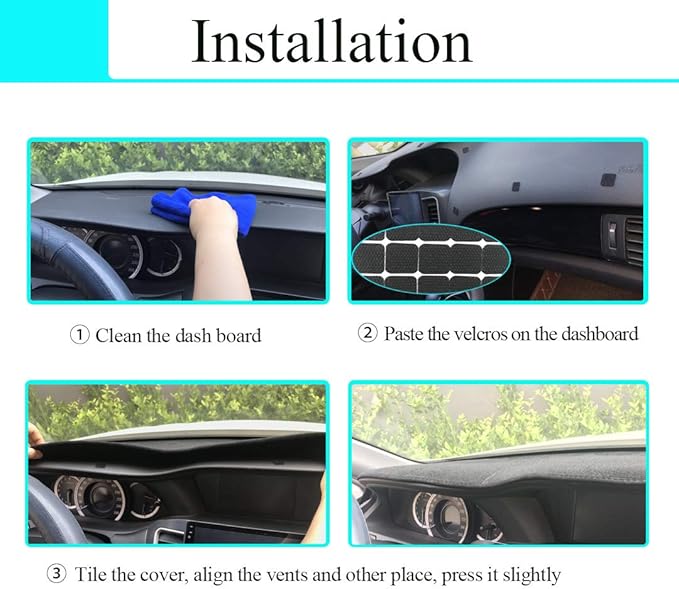 Yiz Dash Cover Mat Custom Fit for Ford F150 Raptor 2009 2010 2011 2012 2013 2014 with Light Sensor Dashboard Cap Pad Carpet Protector(09-14 Black) J21