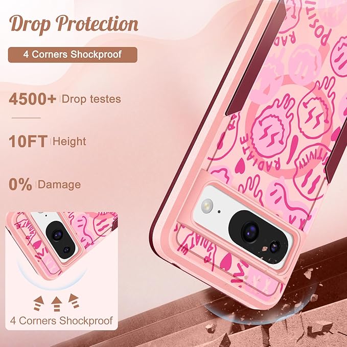for Google Pixel 8 Case 6.2 Inch - Compatible with MagSafe Women Girls Cute Magnetic Protective Cover Girly Kawaii Pretty Fashion Heavy Duty Shockproof Design for Google Pixel 8 Phone Cases