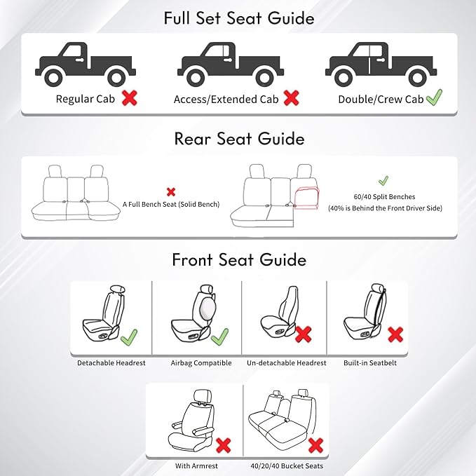 Huidasource Tacoma Truck Seat Covers Custom Fit for 2016-2023 Double & Crew Cab Toyota Tacoma SR SR5 Limited TRD Sport/Pro/Off Road, Full Coverage Front and Rear Seat Covers (Full Set/Black & Blue)