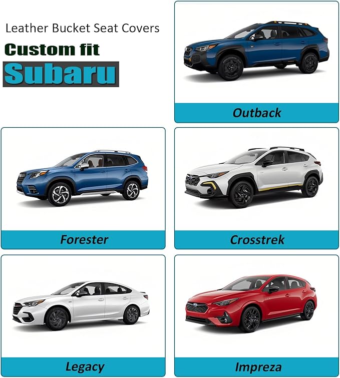 GIANT PANDA Fit Subaru Outback Forester Crosstrek Legacy Impreza Front Car Seat Cover, 3D Air Mesh Breathable Seat Protector, Red+Black（2-Pack