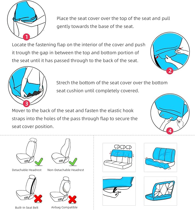 5 Pcs Premium Black Flag Car Seat Cover, Breathable & Washable Car Seat Covers Full Sets, Fashionable Printed Seat Covers for Cars Interior, Universal Fit for Most Cars, Sedan, Truck, SUV