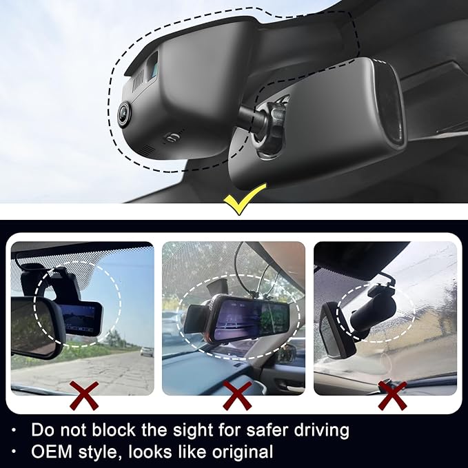 Mangoal 4K Dash Cam Custom Fit for Dodge Challenger 2015 2016 2017 2018 2019 2020 2021 2022 2023(Model B), GT R/T SXT SRT Hellcat R/T Scat Pack, Integrated OEM Look, UHD 2160P, WiFi & App,128GB Card