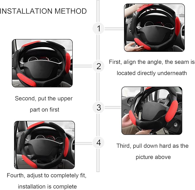 Car Steering Wheel Cover, 15" Breathable Ice Silk Auto Wheel Protector with Comfortable Grip, Anti-Slip Slip-on Steering Wheel Wrap Soft Hand Pad Cushion for Women Men (Black)