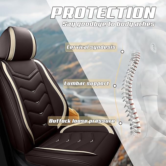 Car Seat Covers Fit for Infiniti g37 2000-2026, Stylish Sport Seat Covers, Waterproof Wear-Resistant Premium Nappa Leather Car Seat Cover.(2 Pcs Front/Coffee Color)