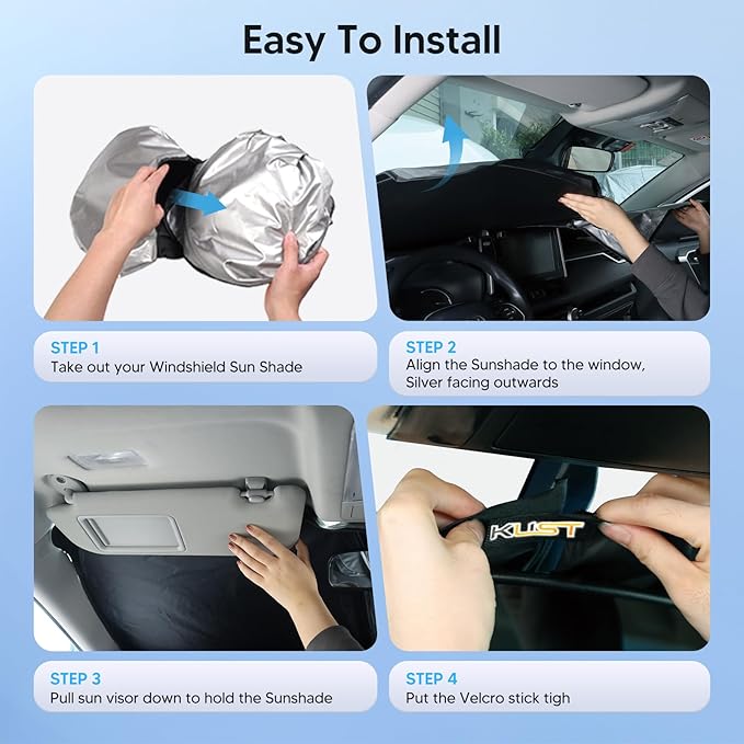 KUST Windshield Sun Shade for Honda Accord 2018-2022 Accessories Sunshade Sun Protector Foldable Blocks UV Rays Keep Your Car Cooler