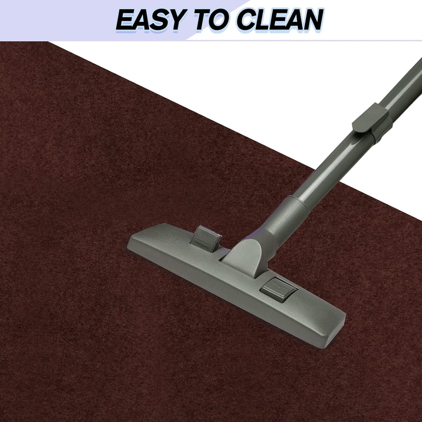 Custom Size Backed Non-Slip Area Rugs Runner, Easy Clean, Waterproof Runner Rugs for Hallway Entryway, Kitchen, Laundry, 2FT x 49FT, Brown