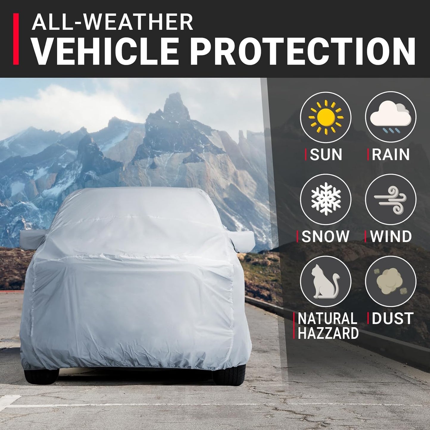 iCarCover Fits 2000-2024 Frontier Crew Cab, 6.1 ft Regular Bed Nissan Truck Cover Automobiles Form-Fit Padded Full Exterior Waterproof Automobiles Protection Covers