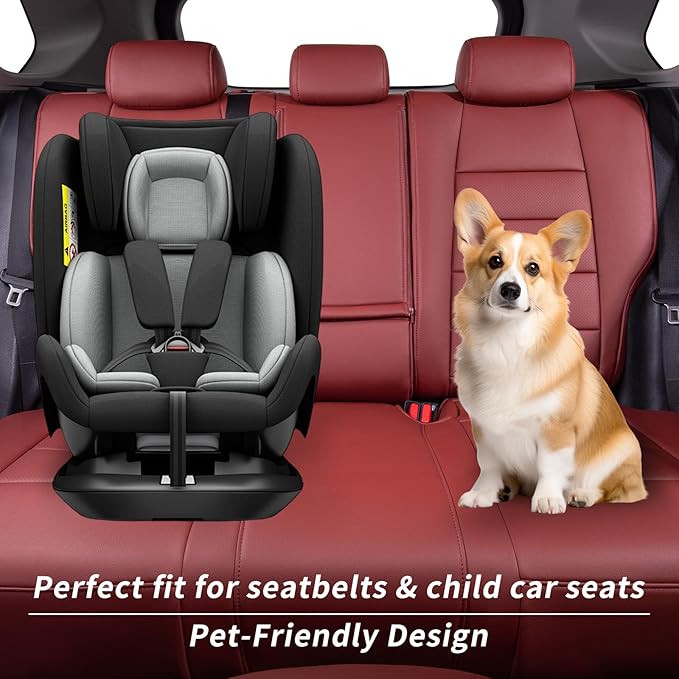 coverdream 2026 Rav4 Seat Covers Custom Fit for 2026 Toyota Rav4 Hybrid (Woodland/Limited) SUV,Full Set Luxury Waterproof Leather Car Seat Protector Wine Red
