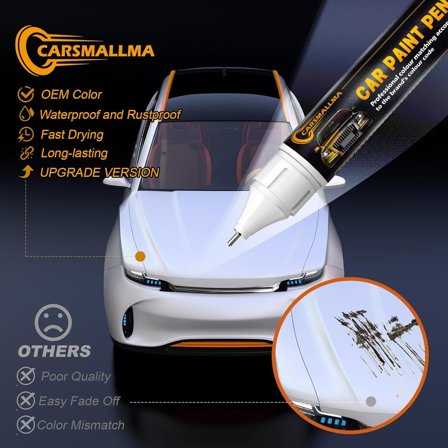 LY9B Brilliant Black Car Touch Up Paint for Audi, Color Accurate Car Paint Scratch Repair Pen Kit Quick & Easy Fix Vehicle Chips and Automotive Nicks Scuff