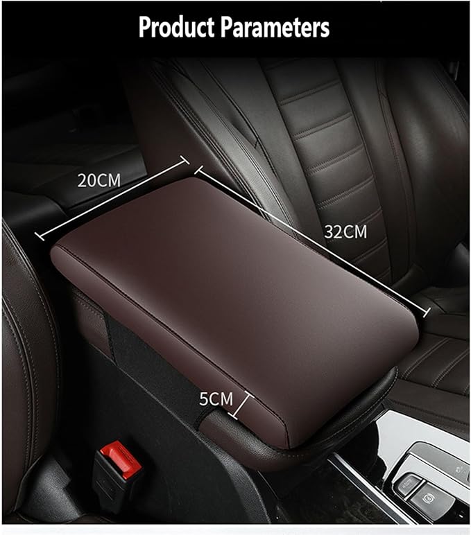 Car Armrest Cover Pad for Tesla Model 3 Premium Leather Center Console Armrest Cushion Pad Anti-Scratch Waterproof Auto Interior Accessories Orange Style