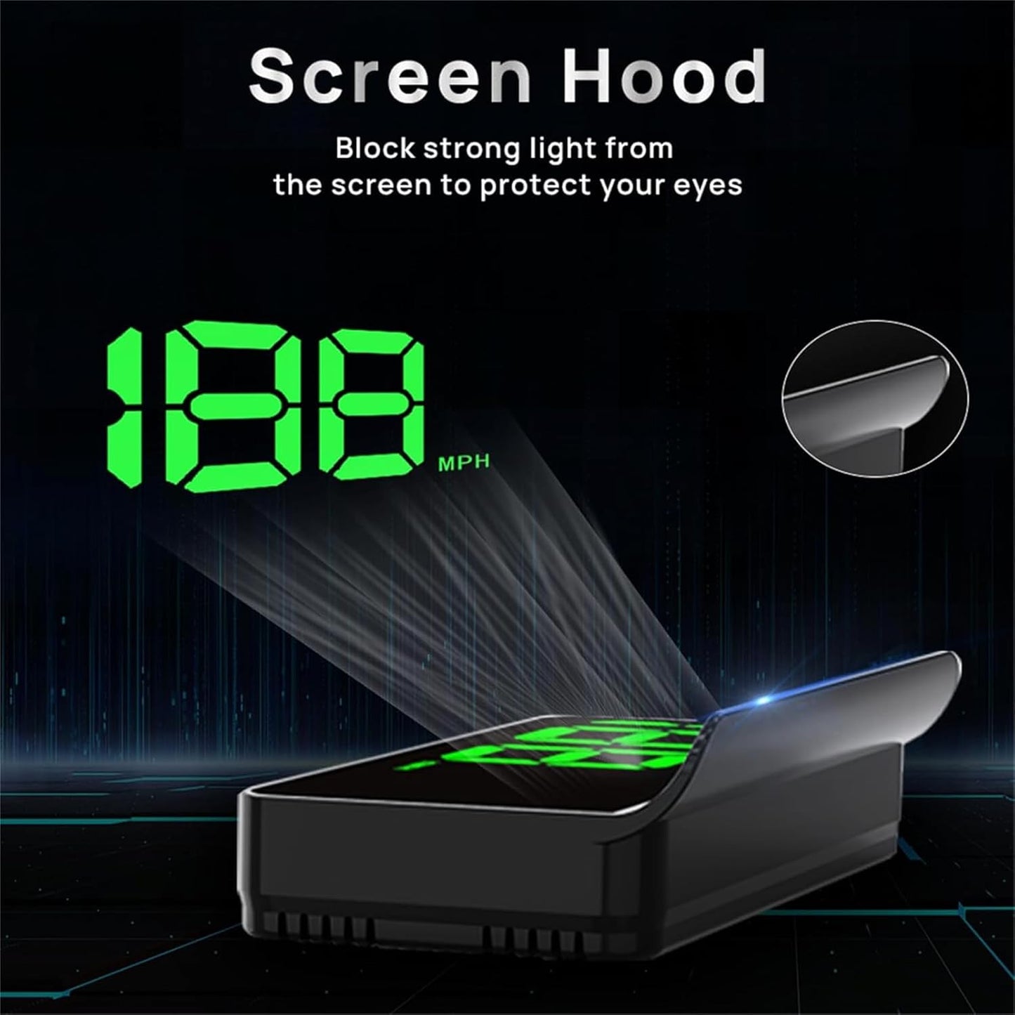 Heads up Display for Cars,Car HUD,Head up Display for Car,Digital GPS HUD Speedometer,USB Cable Plug and Play,Automatic Brightness Adjustment,Large Font Display