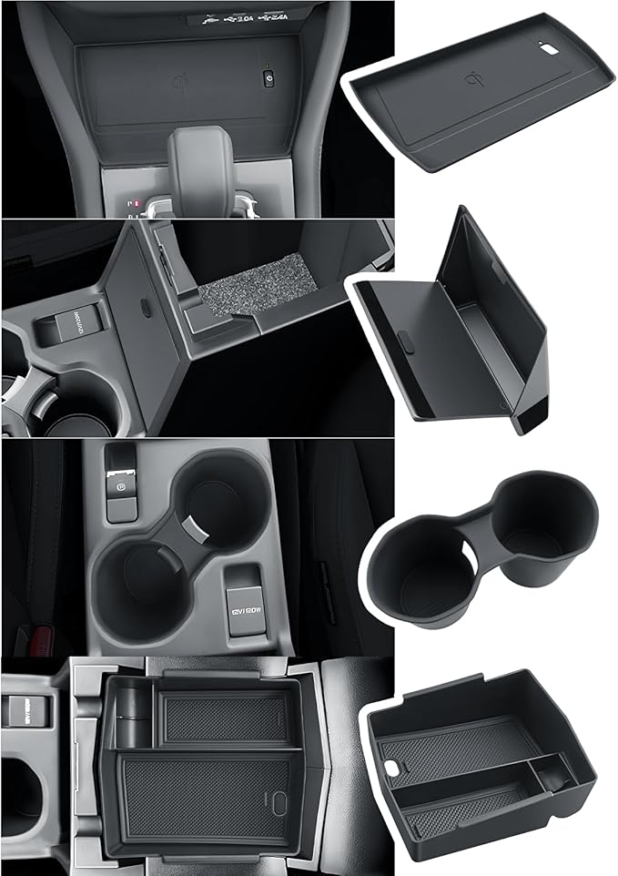 BIBIBO for 2025 2026 Subaru Forester Console Organizer 2025 2026 Subaru Forester Console Armrest Tray+Cup Holder +Wireless Charging Mat +Hidden Storage Box 2025 Forester Accessories