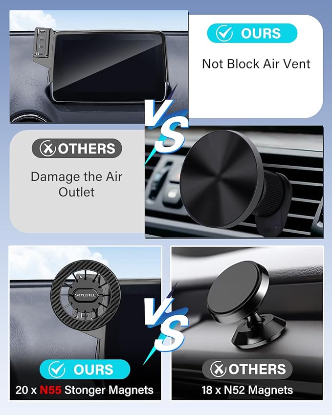 SKYLOTEC Car Phone Holder for Kia Telluride 2020 2021 2022 Accessories 10.25-Inch Screen Fixed Clip, Automobile Cradles Magnetic Phone Mount Compatible with MagSafe, Strong Magnets Cell Phone Base