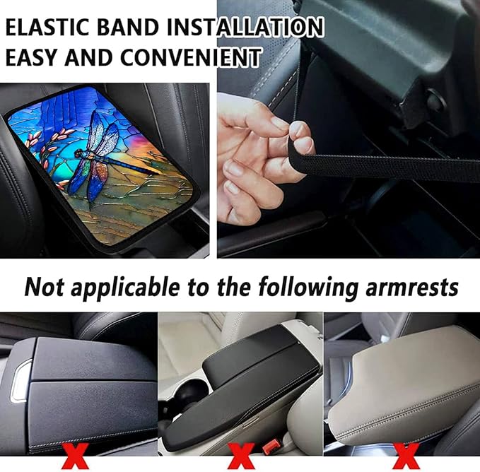 Ladybug Vehicle Center Console Armrest Cover Pad,Ladybug Cute Car Accessories Soft Middle Console Cushion Pad,Auto Arm Rest Mat Decor Ladybugs Gifts for Women Men Dad for Most Vehicle SUV Truck