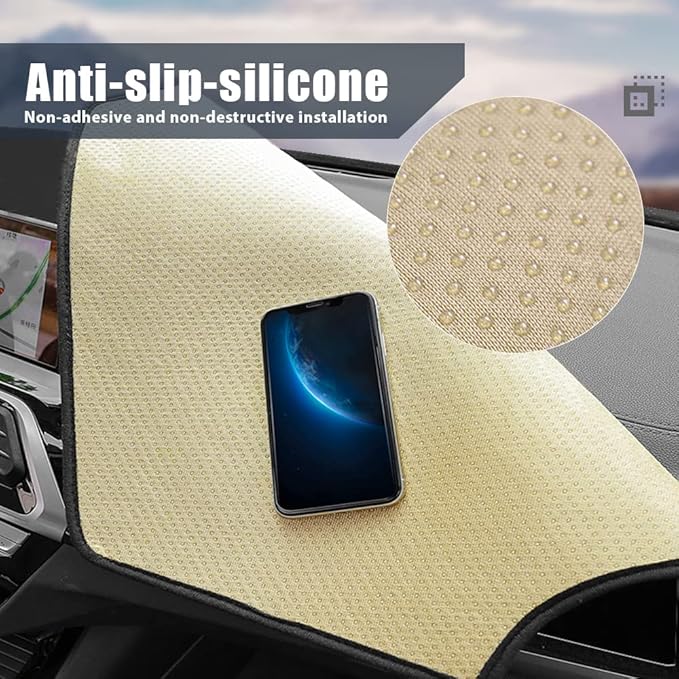 Flannel Dashboard Dash Cover Nonslip Car Dash Board Mat Compatible with Mercedes-Benz S-Class W221 2006-2013