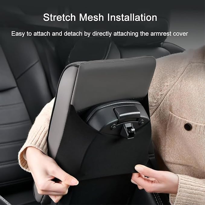 Car Center Console Cover for Ford Edge Sport 2011-2014, Universal Memory Foam Leather Comfortable Soft Armrest Box Pad Cushion Protector Accessories Easy to Clean,Gray